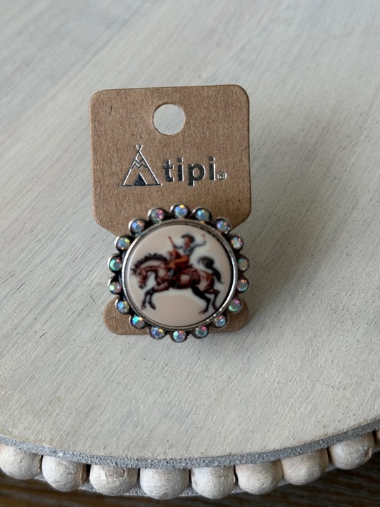 Tipi Jewelry - TIPI IRIDESCENT RANGE RIDER SILVERTONE RING